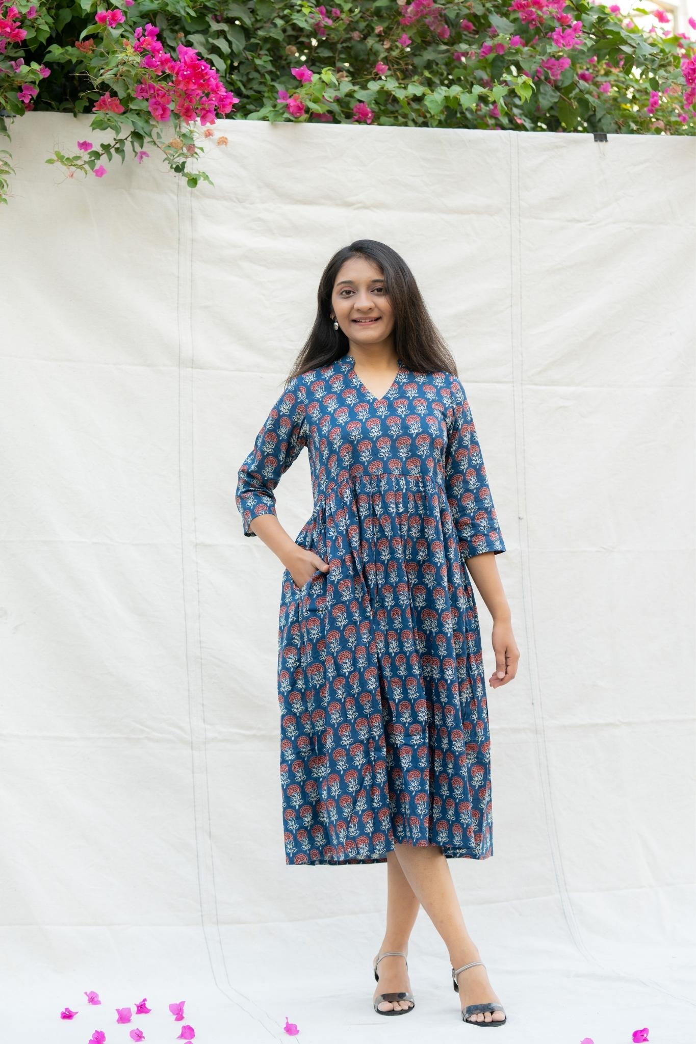 Fitoor Dark Blue Cotton Dress