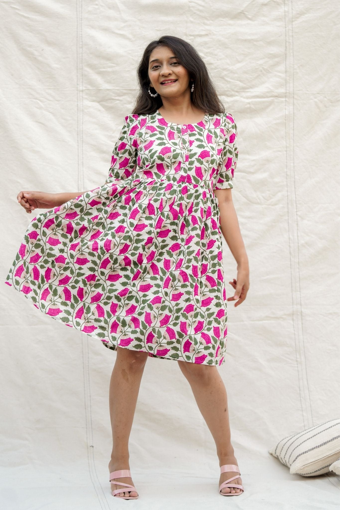 Zoobi Doobi Pink Cotton Dress