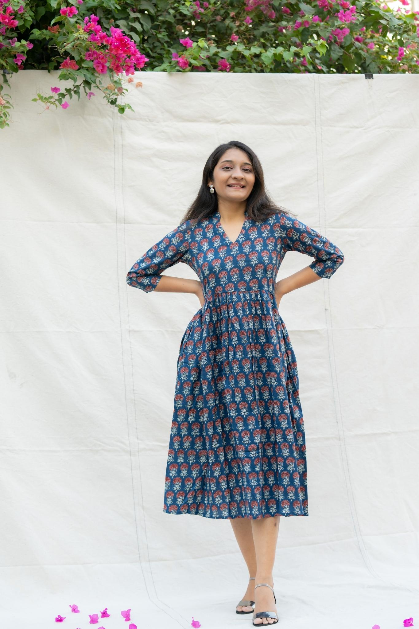 Fitoor Dark Blue Cotton Dress