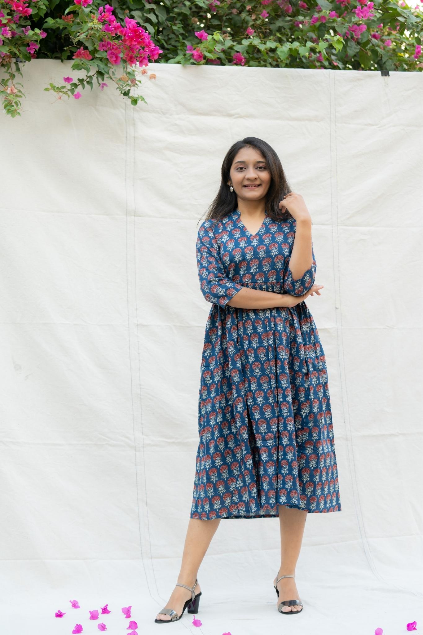 Fitoor Dark Blue Cotton Dress