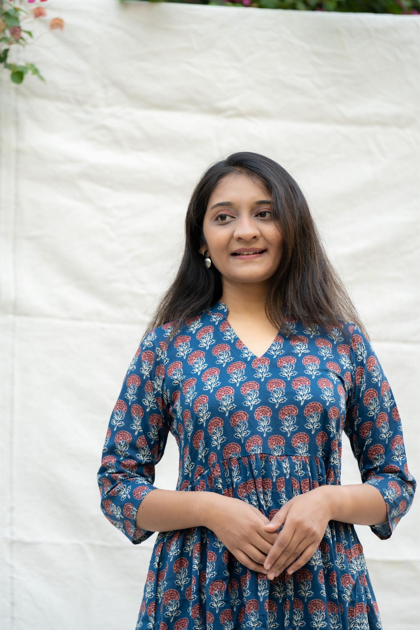 Fitoor Dark Blue Cotton Dress