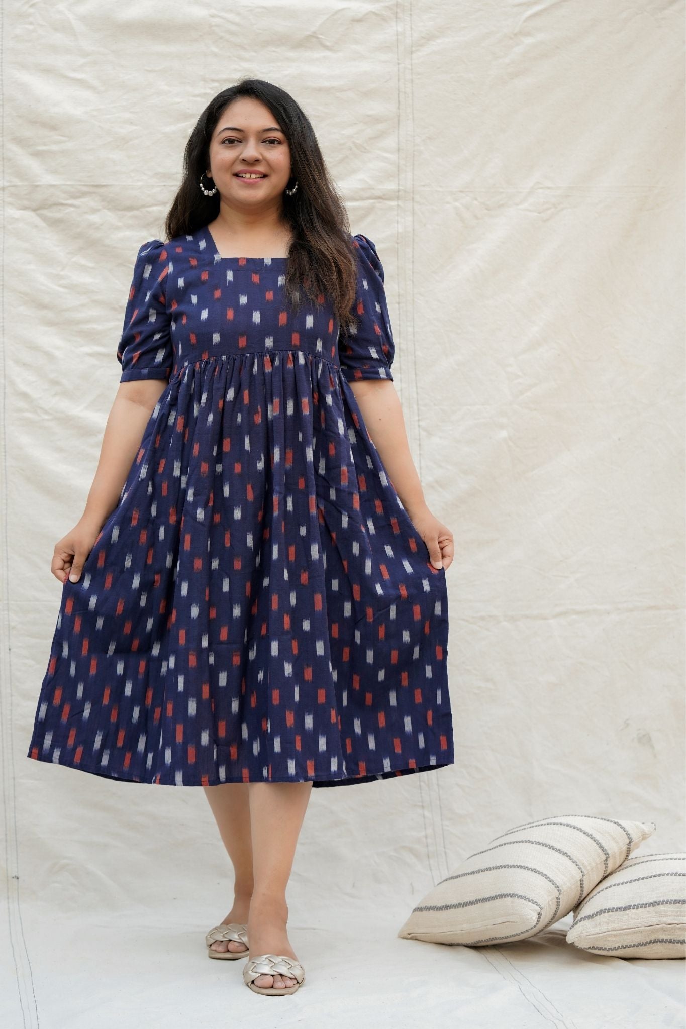 Malang Navy Blue Cotton Dress