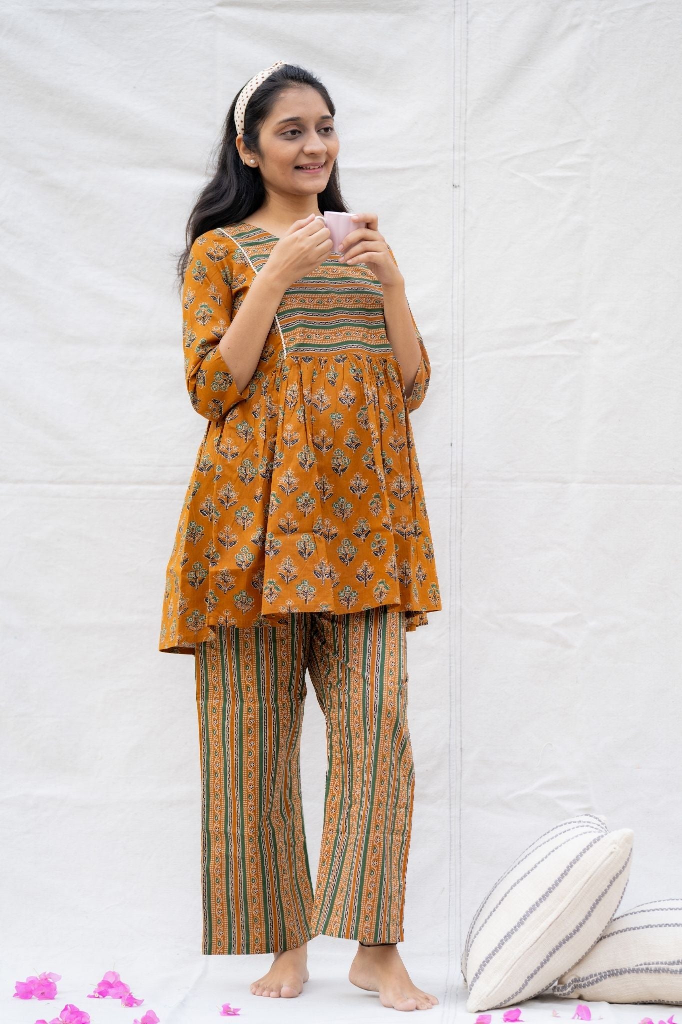 Pregnancy Maternity friendly Cotton lounge wear top and bottom set