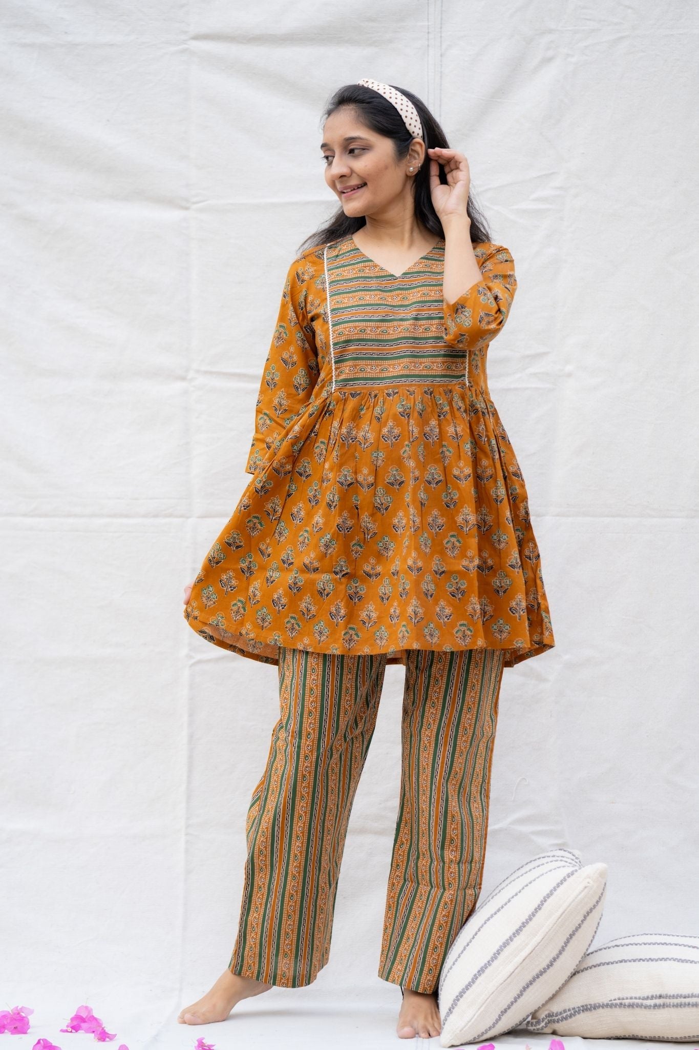 Pregnancy Maternity friendly Cotton lounge wear top and bottom set