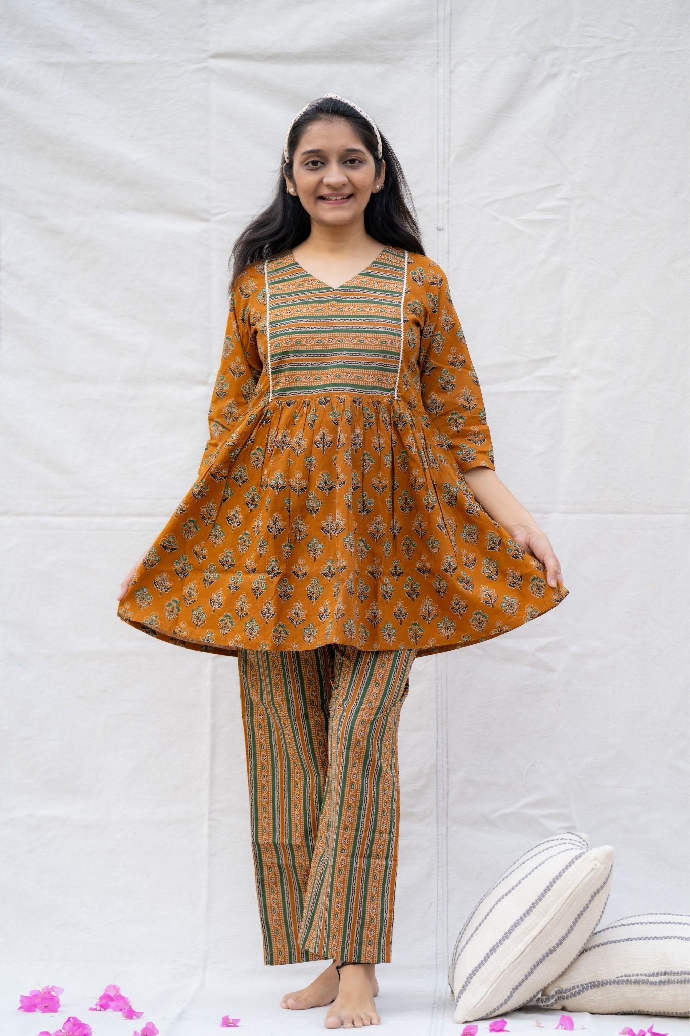 Pregnancy Maternity friendly Cotton lounge wear top and bottom set