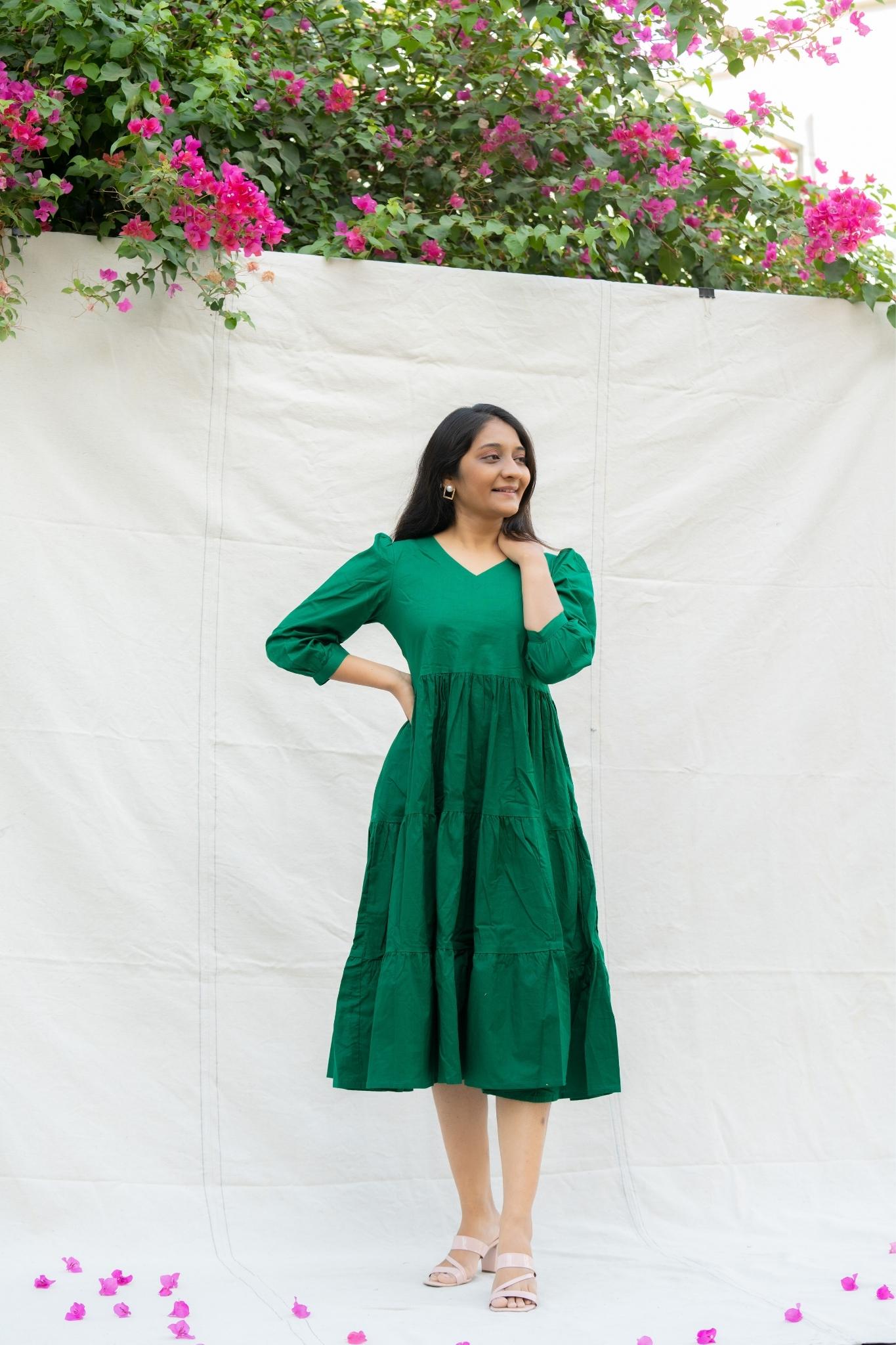 Hawa Hawai Green Cotton Dress