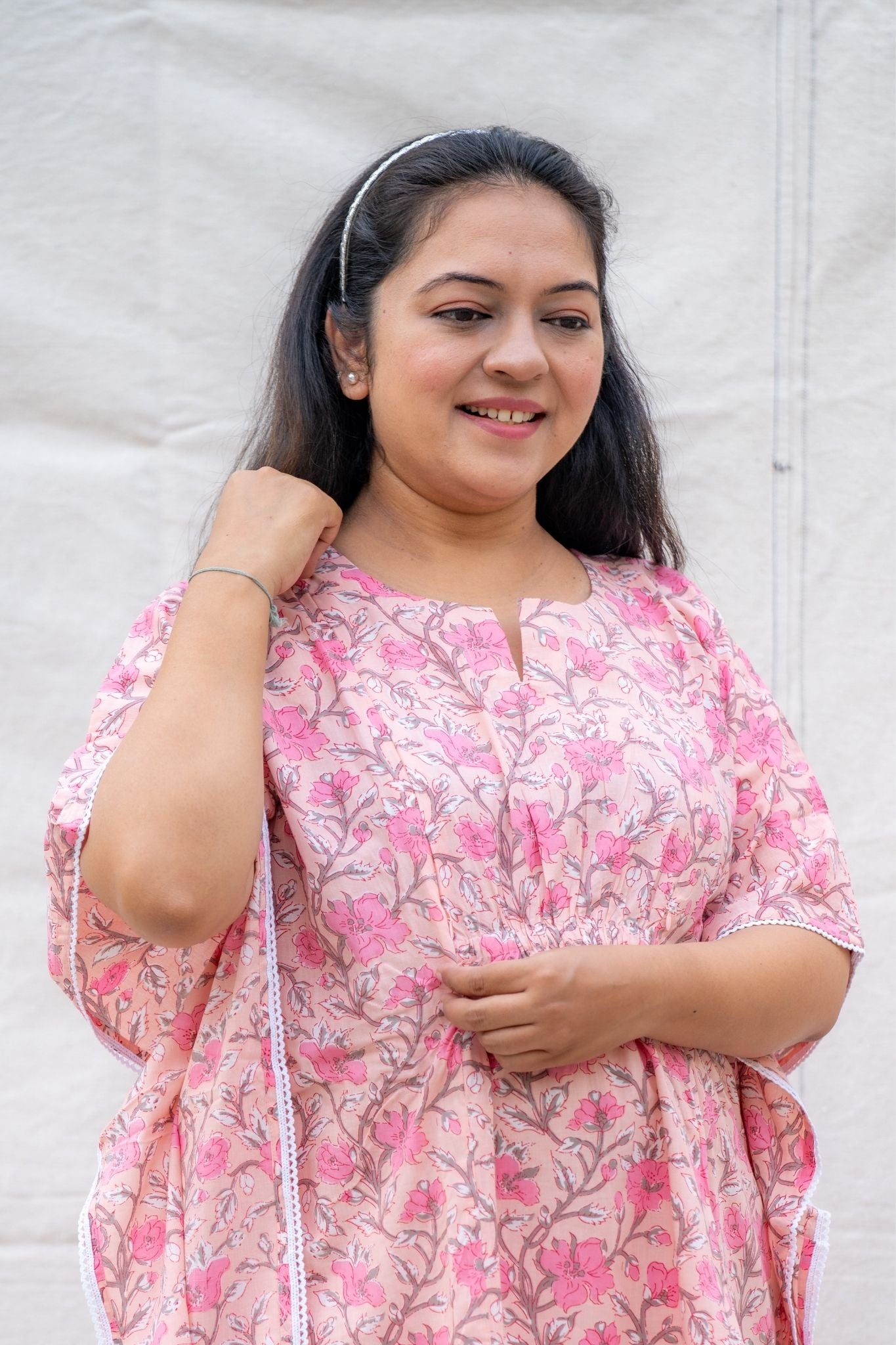 Raashi Light Pink Maternity and Nursing Cotton Lounge Wear Set