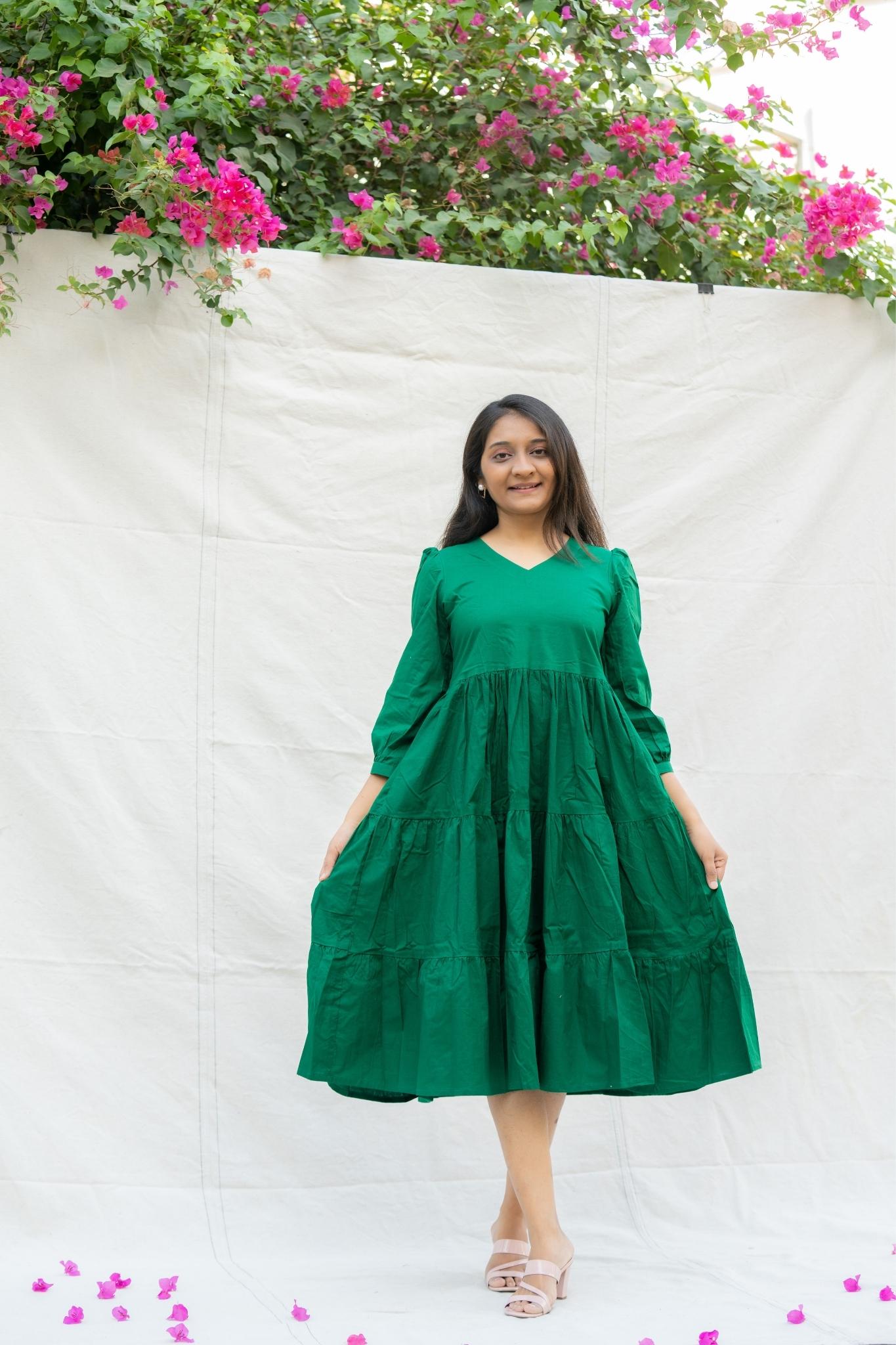 Hawa Hawai Green Cotton Dress
