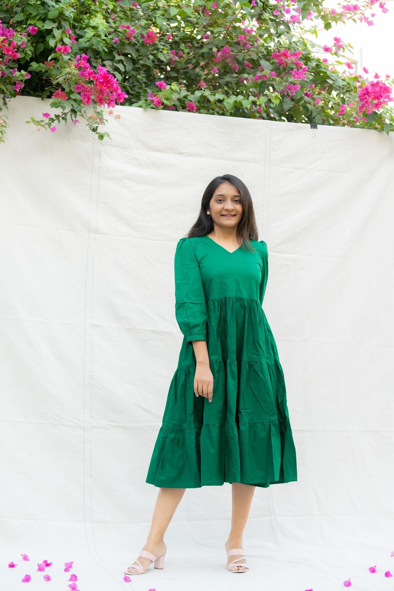 Hawa Hawai Green Cotton Dress