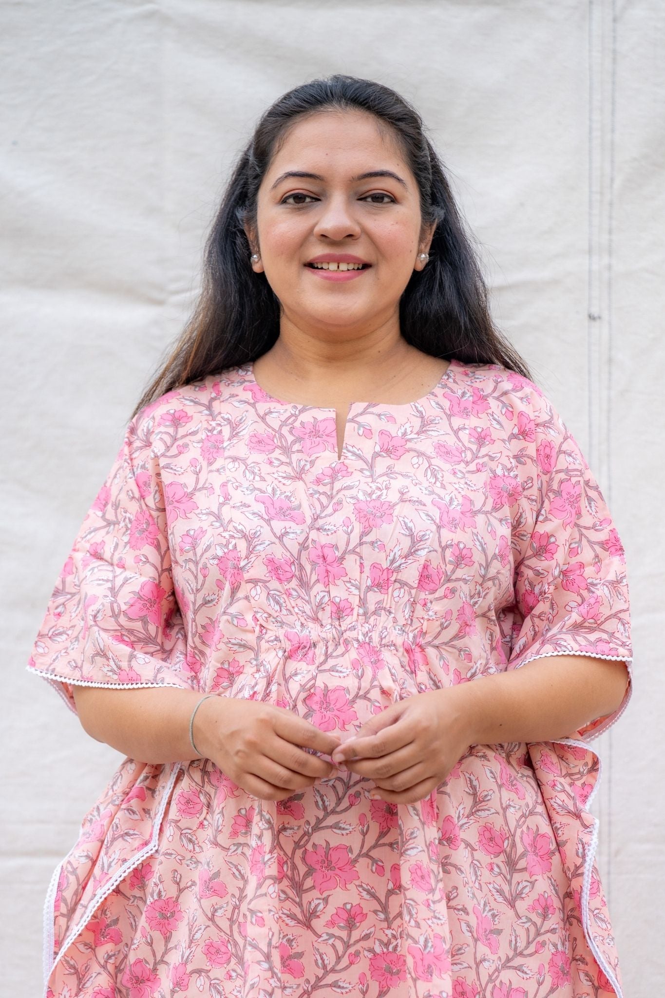 Raashi Light Pink Maternity and Nursing Cotton Lounge Wear Set