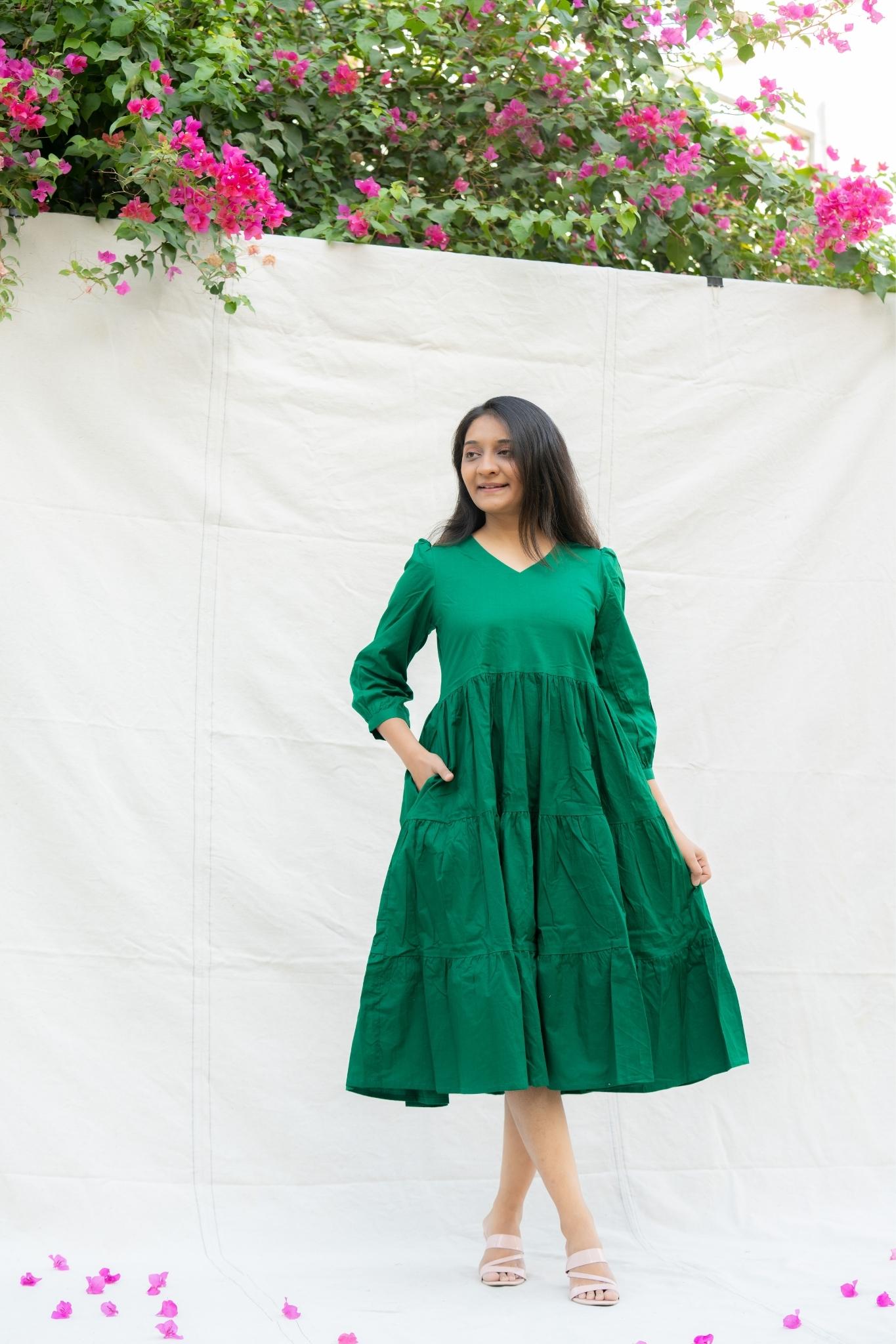 Hawa Hawai Green Cotton Dress