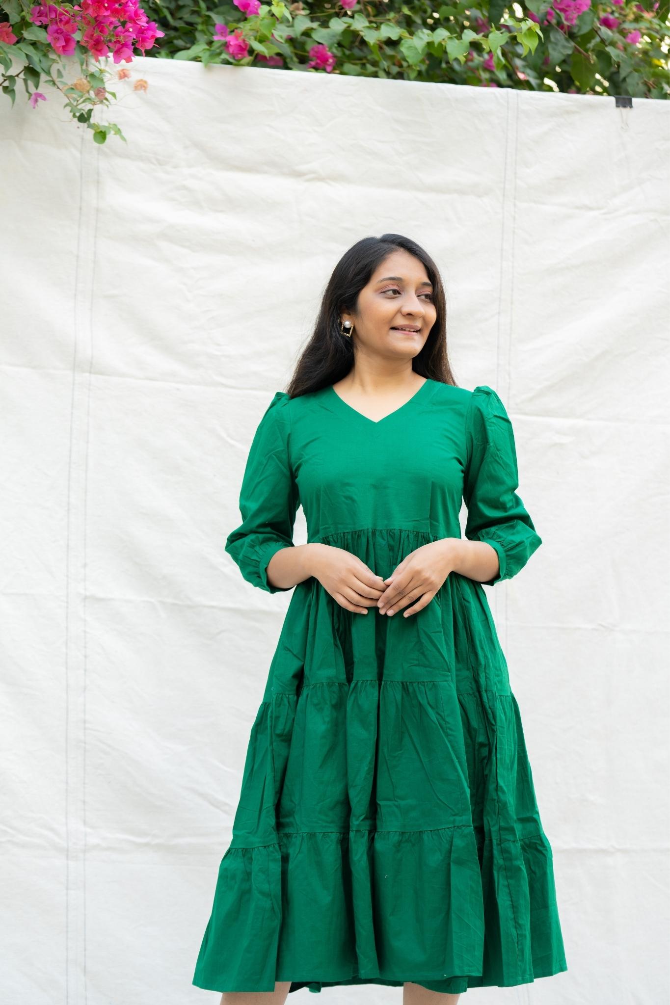 Hawa Hawai Green Cotton Dress