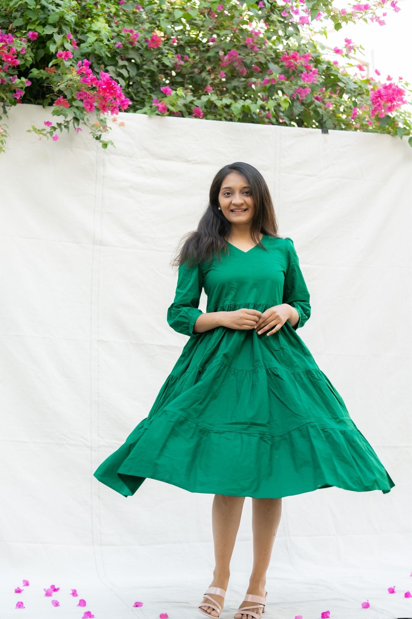 Hawa Hawai Green Cotton Dress