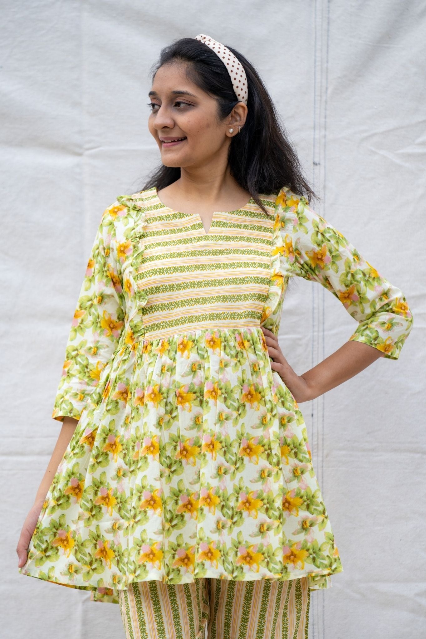 Paakhi Yellow Maternity and Nursing Cotton Lounge Wear Set