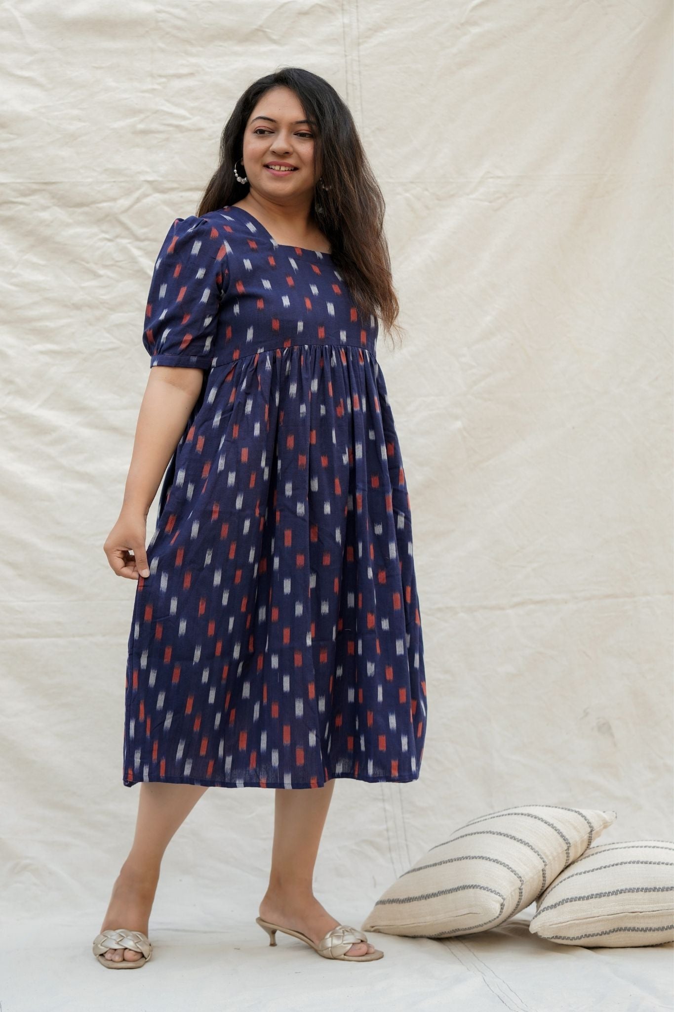 Malang Navy Blue Cotton Dress