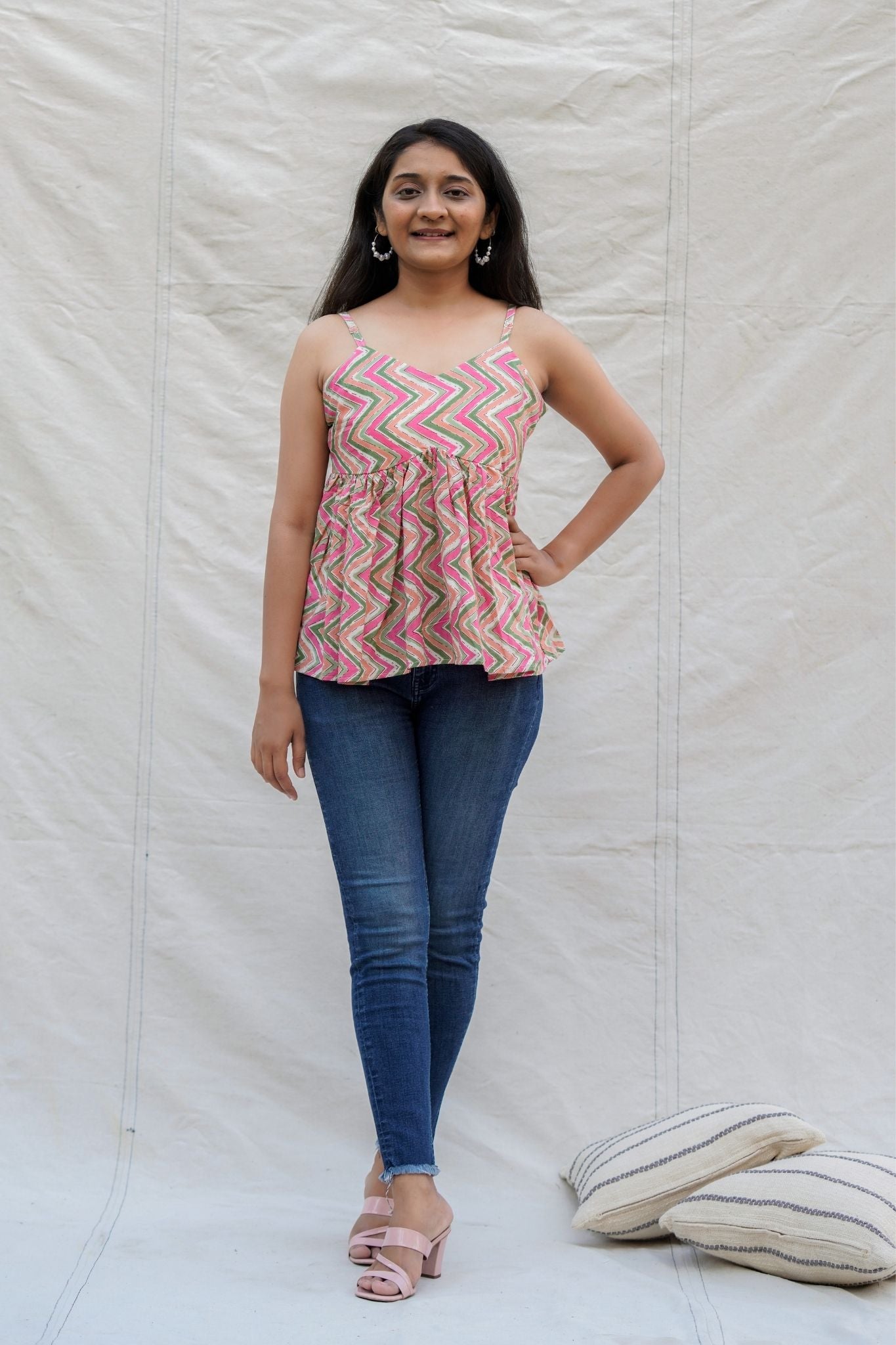 Jigglypuff Multicolour Chevron Spaghetti Cotton Top