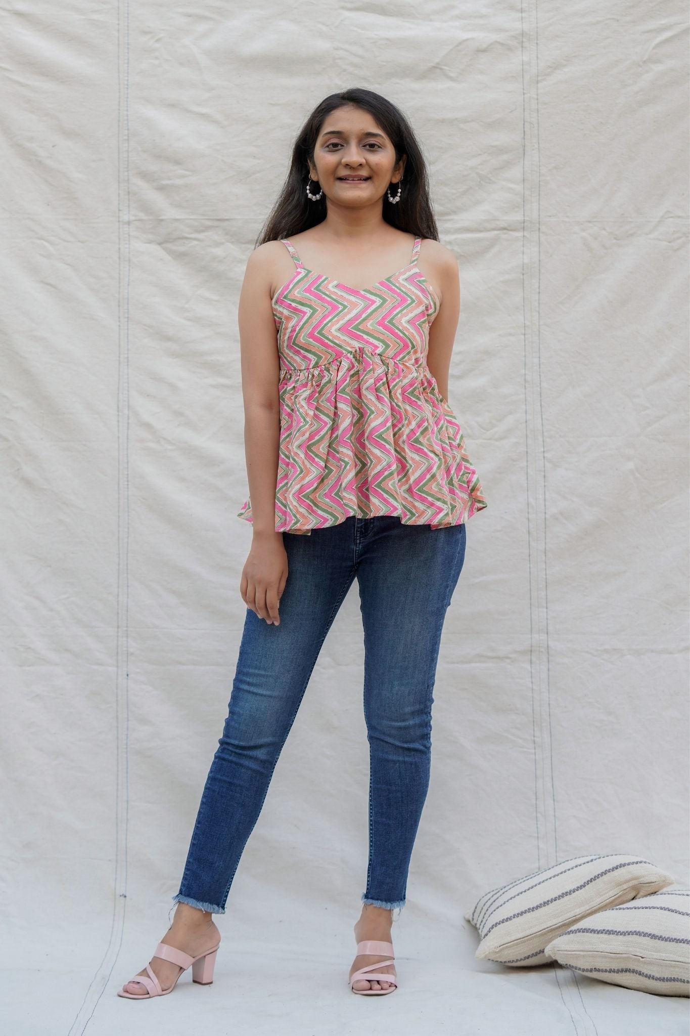 Jigglypuff Multicolour Chevron Spaghetti Cotton Top