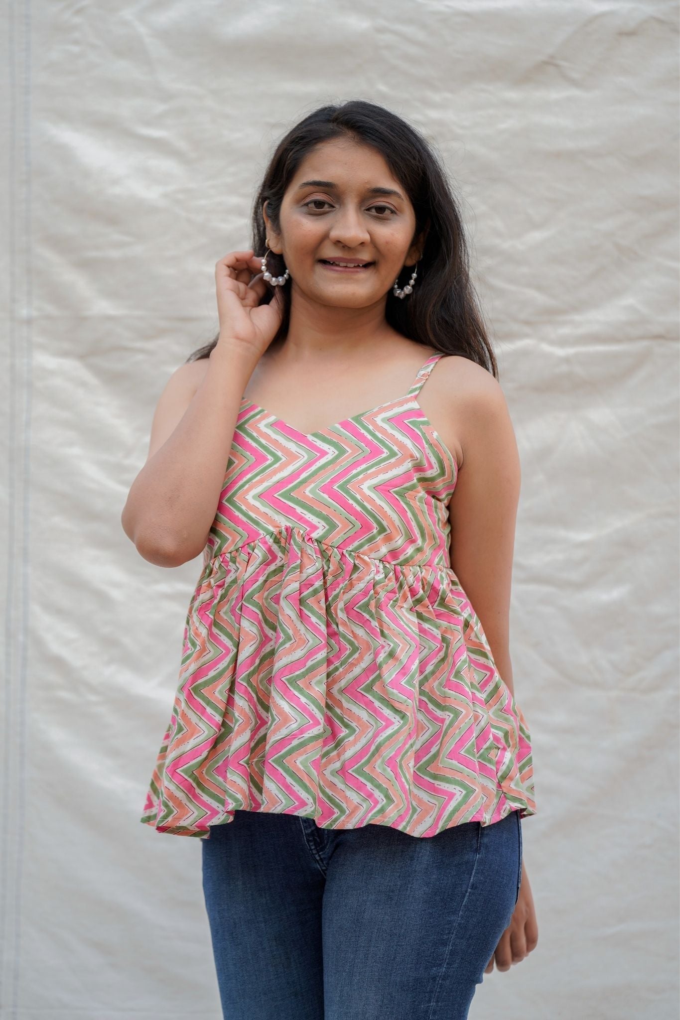 Jigglypuff Multicolour Chevron Spaghetti Cotton Top