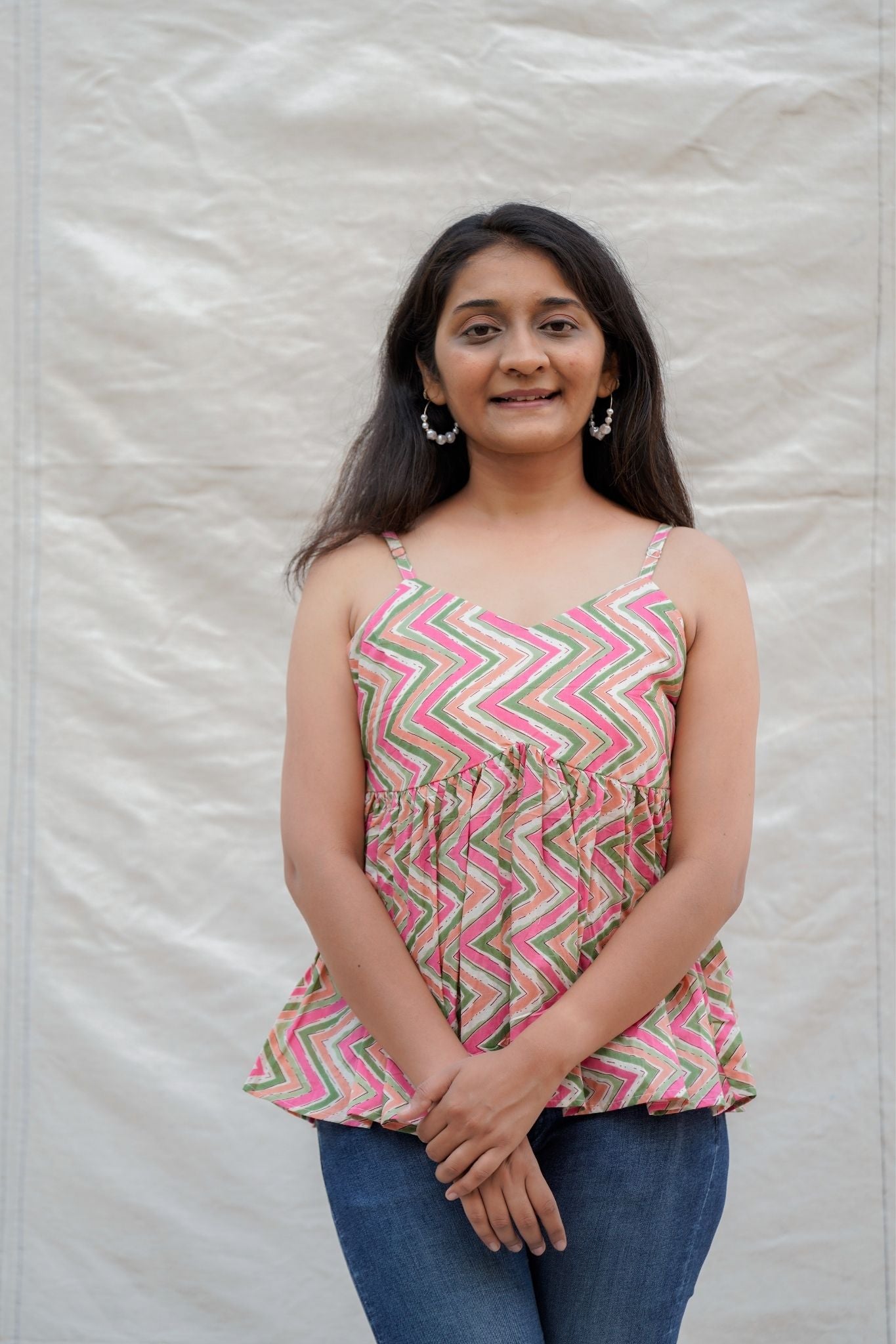 Jigglypuff Multicolour Chevron Spaghetti Cotton Top