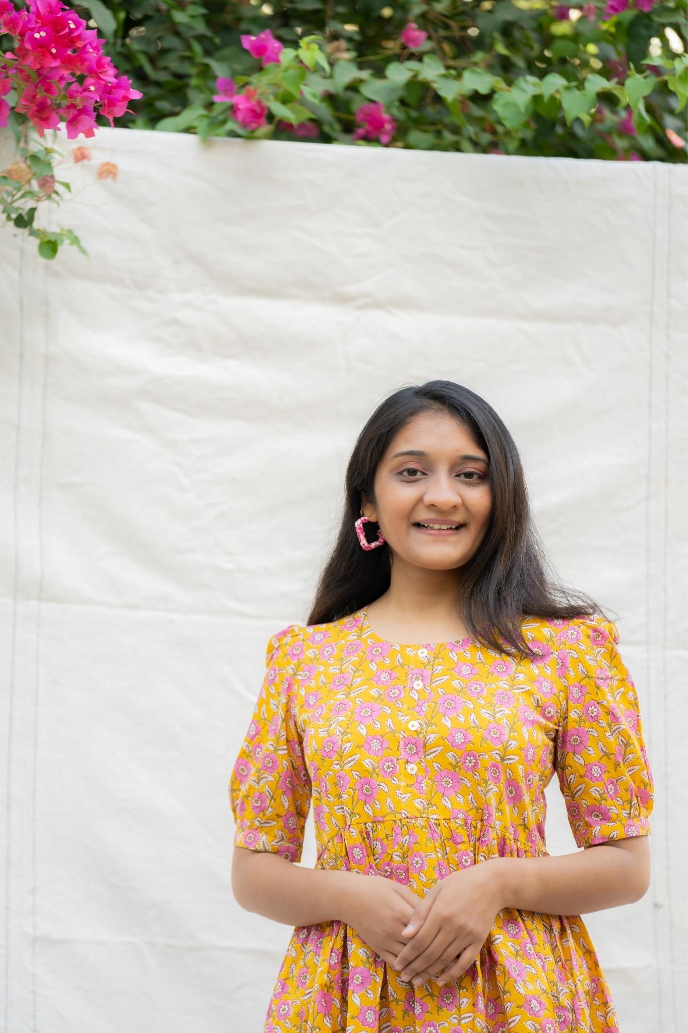 Matargashti Yellow Cotton Dress