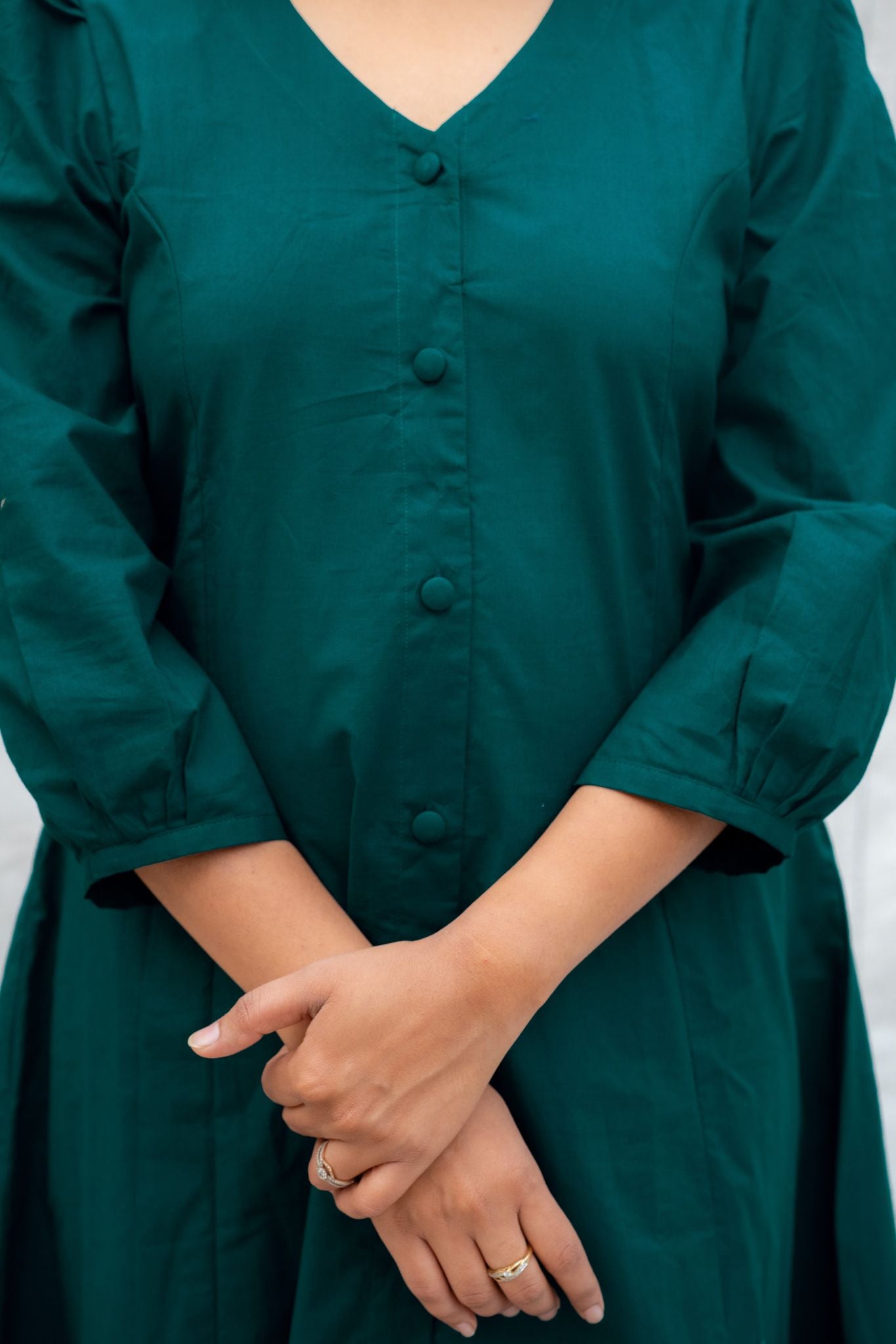 Desk to Dinner Teal Blue Poplin Cotton Dress