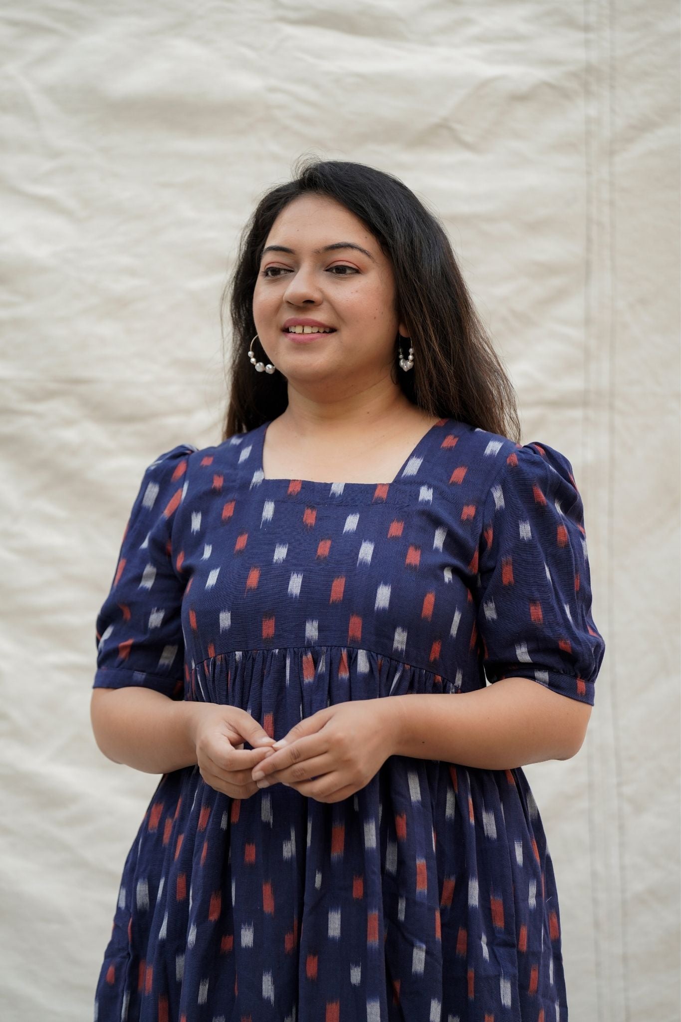 Malang Navy Blue Cotton Dress