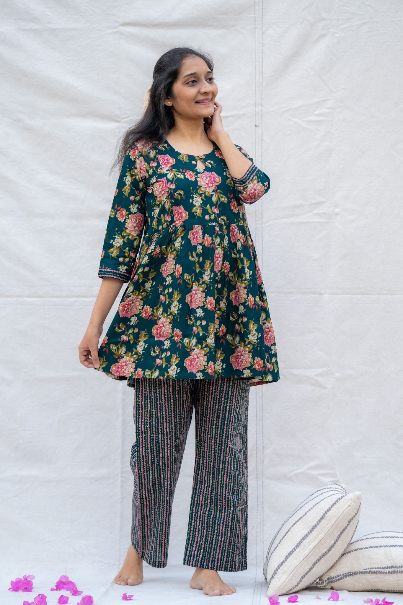 Pregnancy Maternity friendly Cotton lounge wear top and bottom set