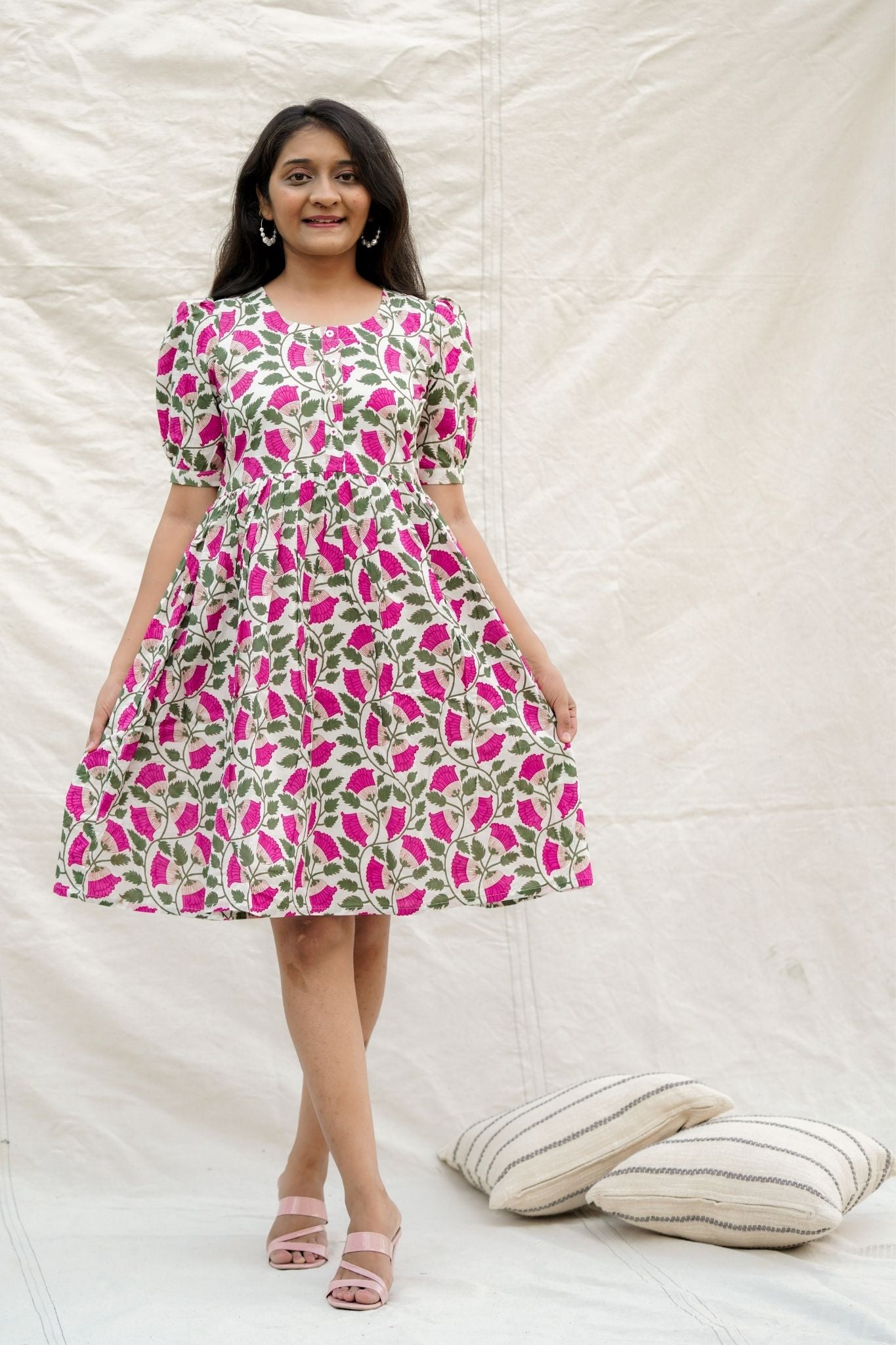 Zoobi Doobi Pink Cotton Dress