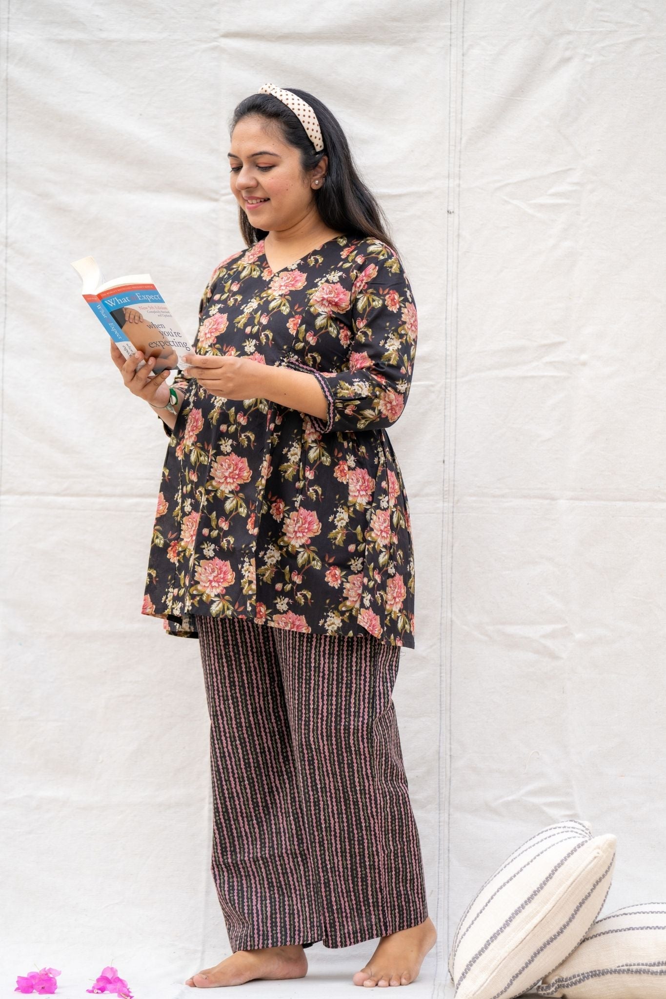 Pregnancy Maternity friendly Cotton lounge wear top and bottom set