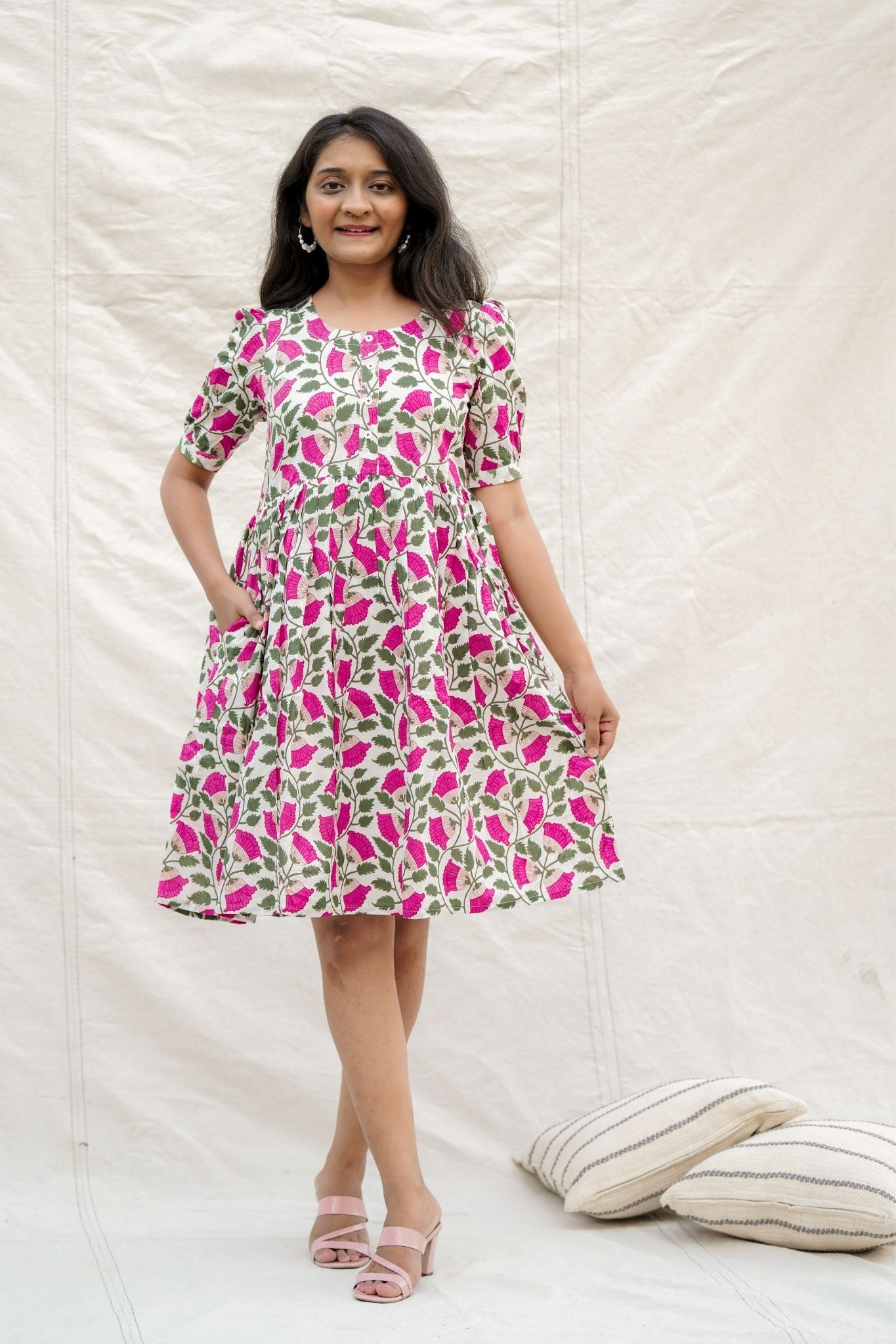 Zoobi Doobi Pink Cotton Dress