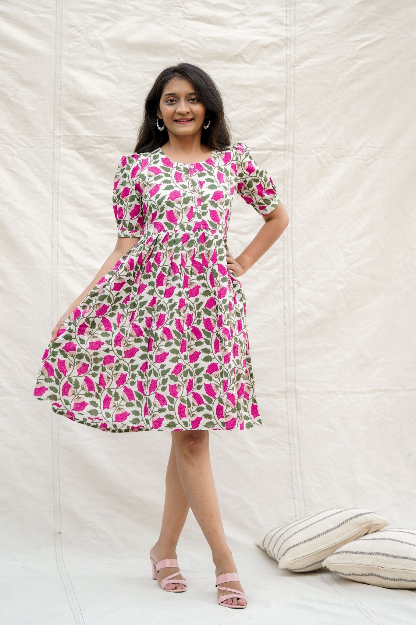 Zoobi Doobi Pink Cotton Dress