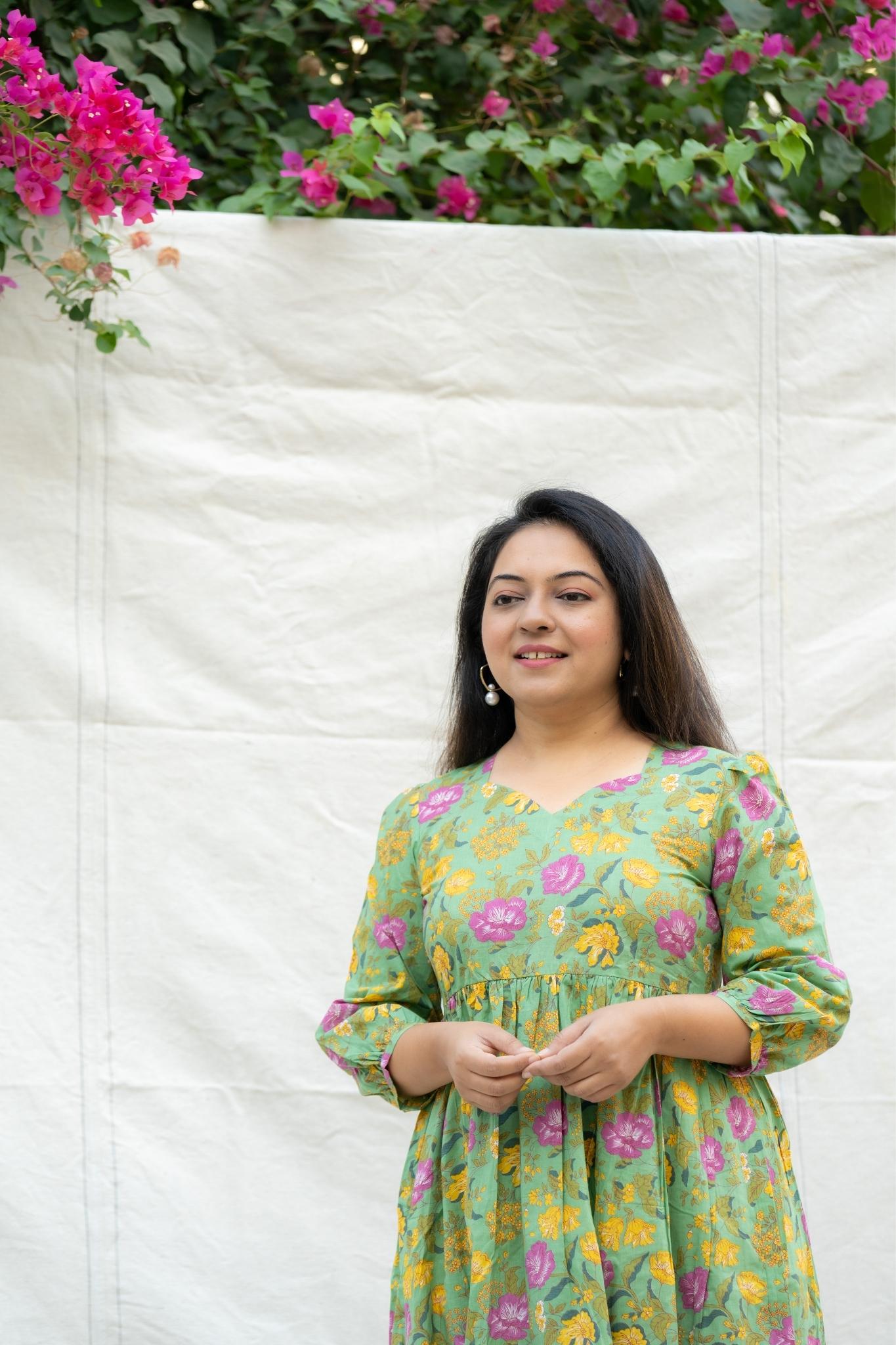 Raabta Green Cotton Dress