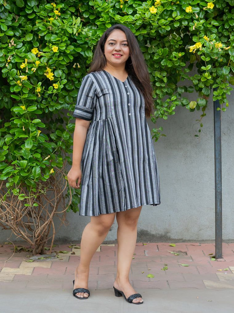 Night Sky Black Cotton Dress