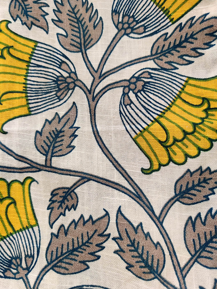 Wild Forest Yellow Floral Cotton Kurta