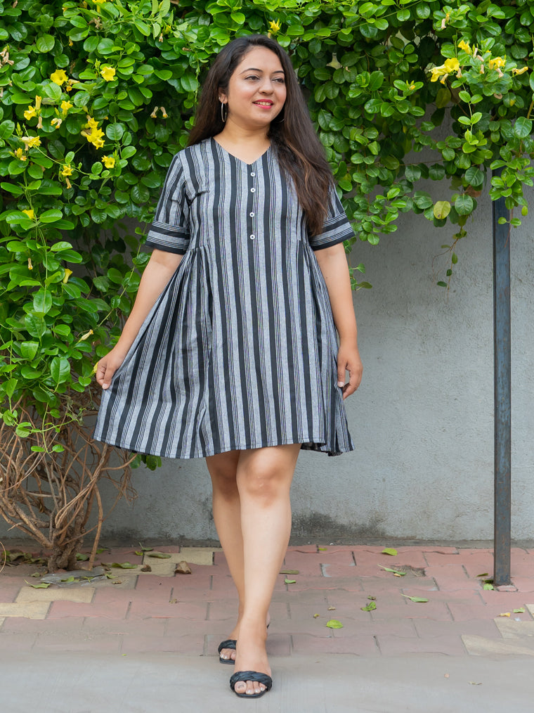 Night Sky Black Cotton Dress