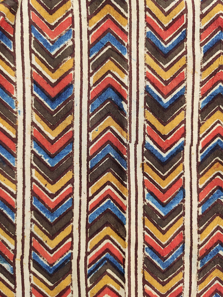 Vintage Brown Striped Cotton Kurti