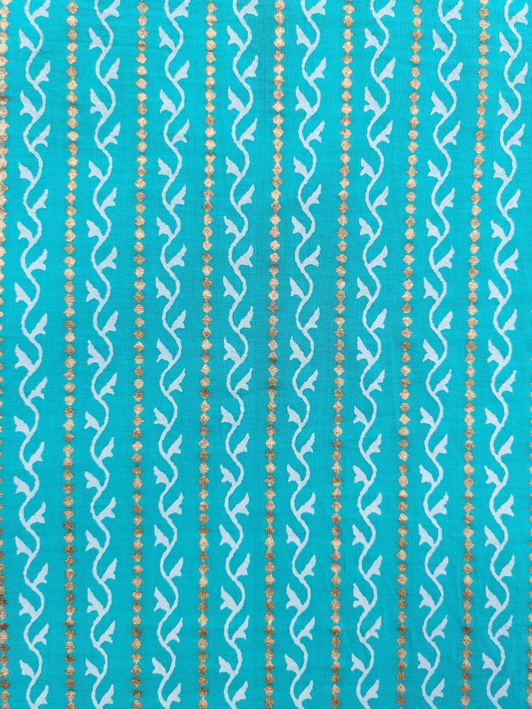 Splash Sky Blue Straight Cut Cotton Kurta