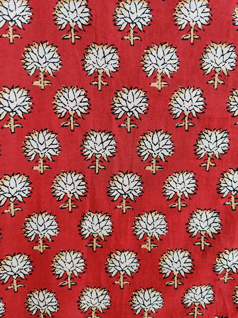 Quaint Brown Floral A Line Cotton Kurta