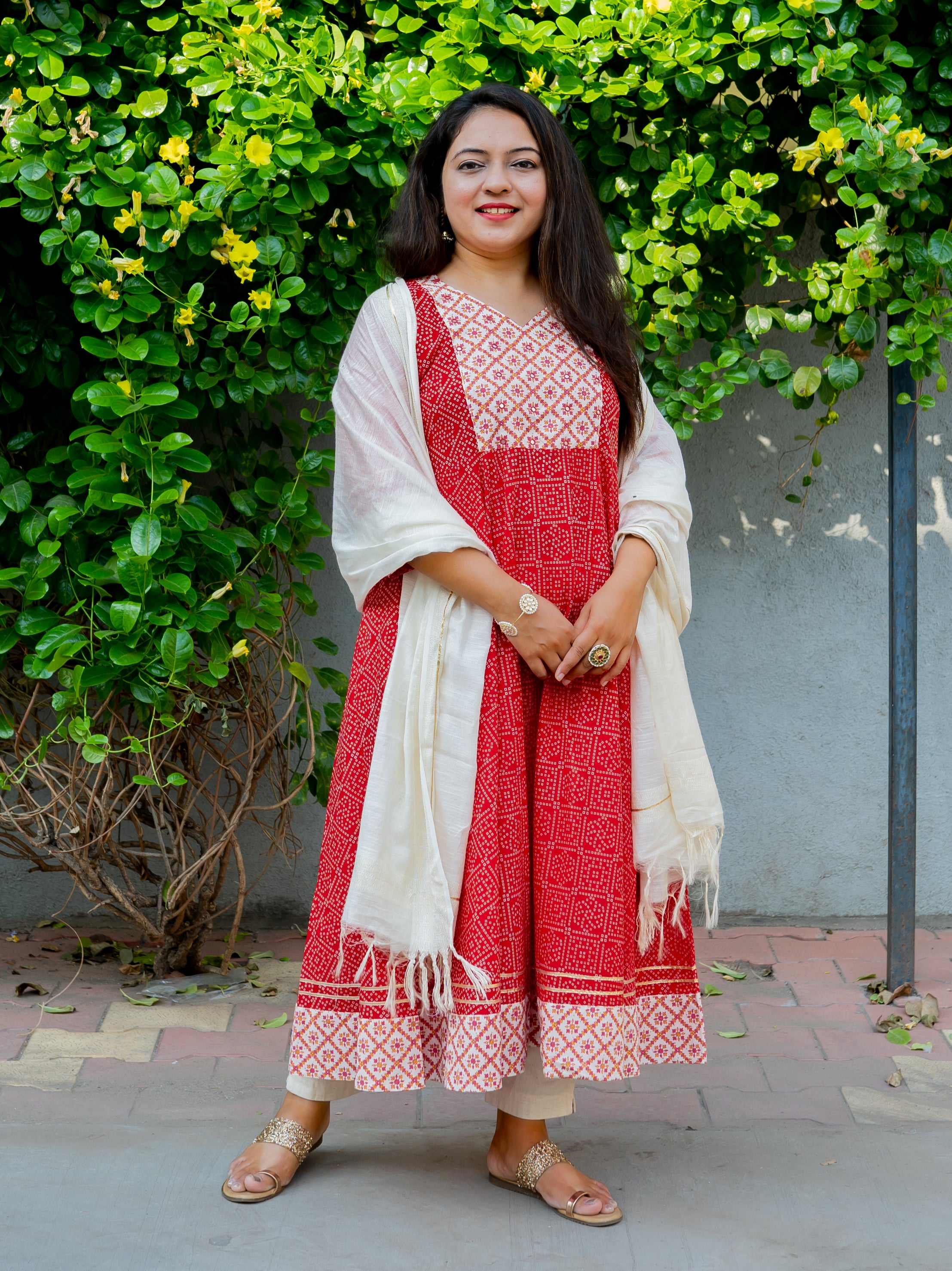Sunehri Cotton Kurta with Dupatta