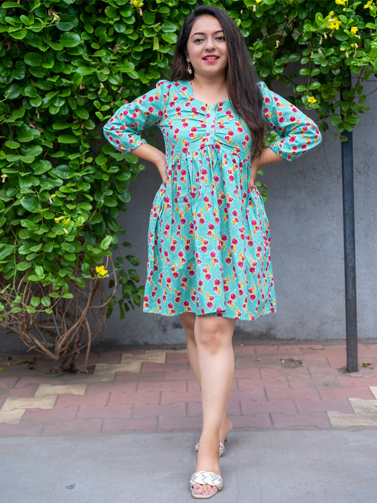 Primrose Sky Blue Cotton Dress