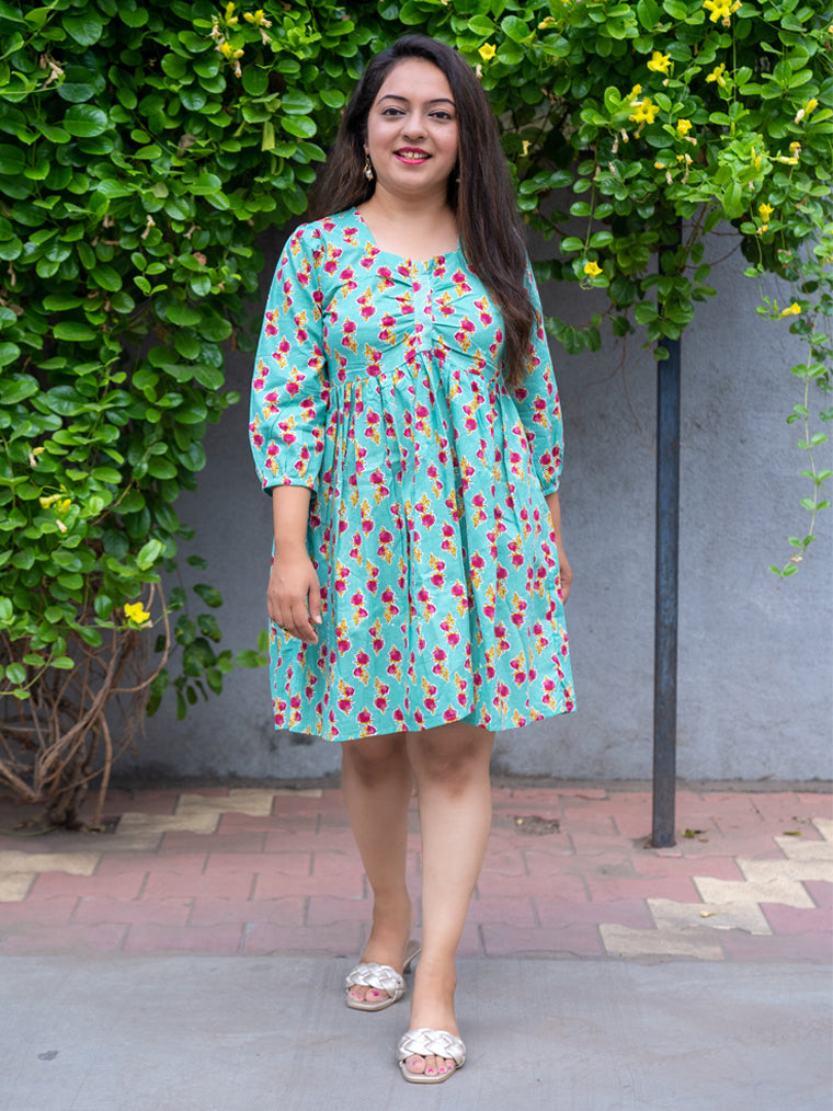 Primrose Sky Blue Cotton Dress