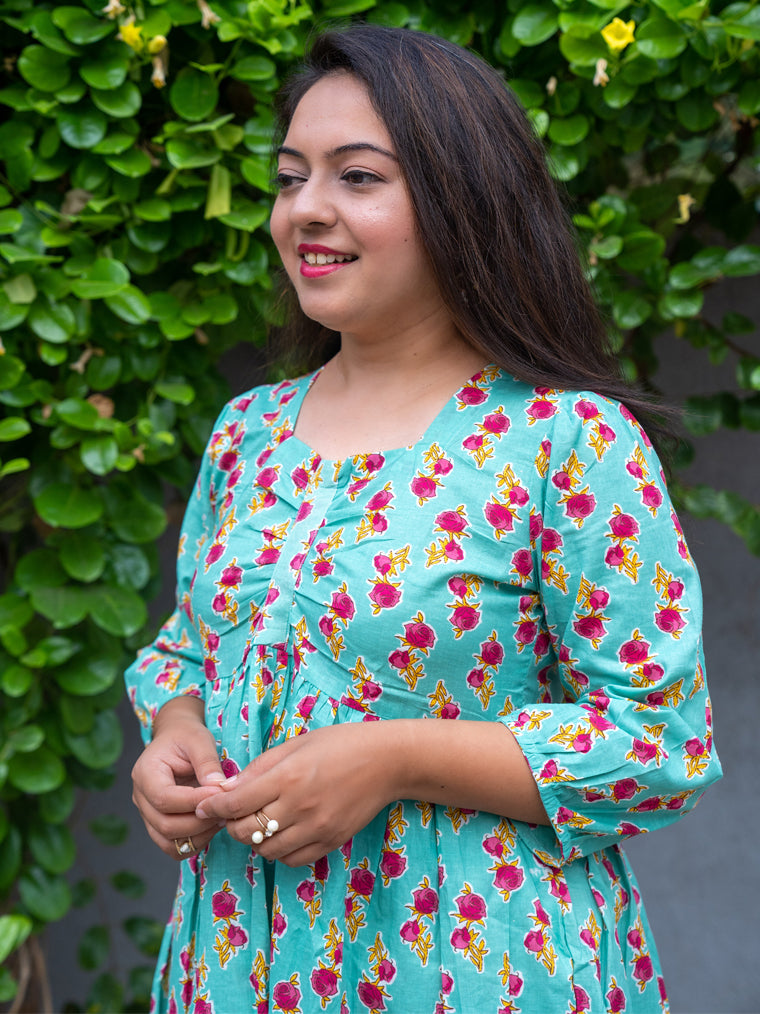 Primrose Sky Blue Cotton Dress