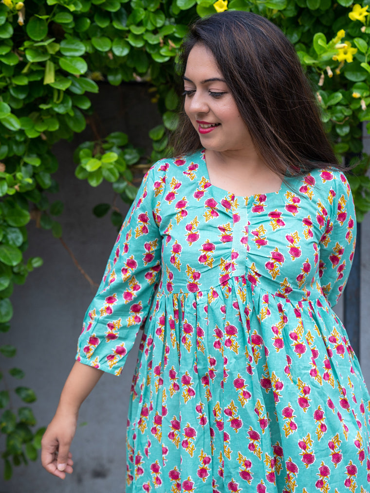 Primrose Sky Blue Cotton Dress