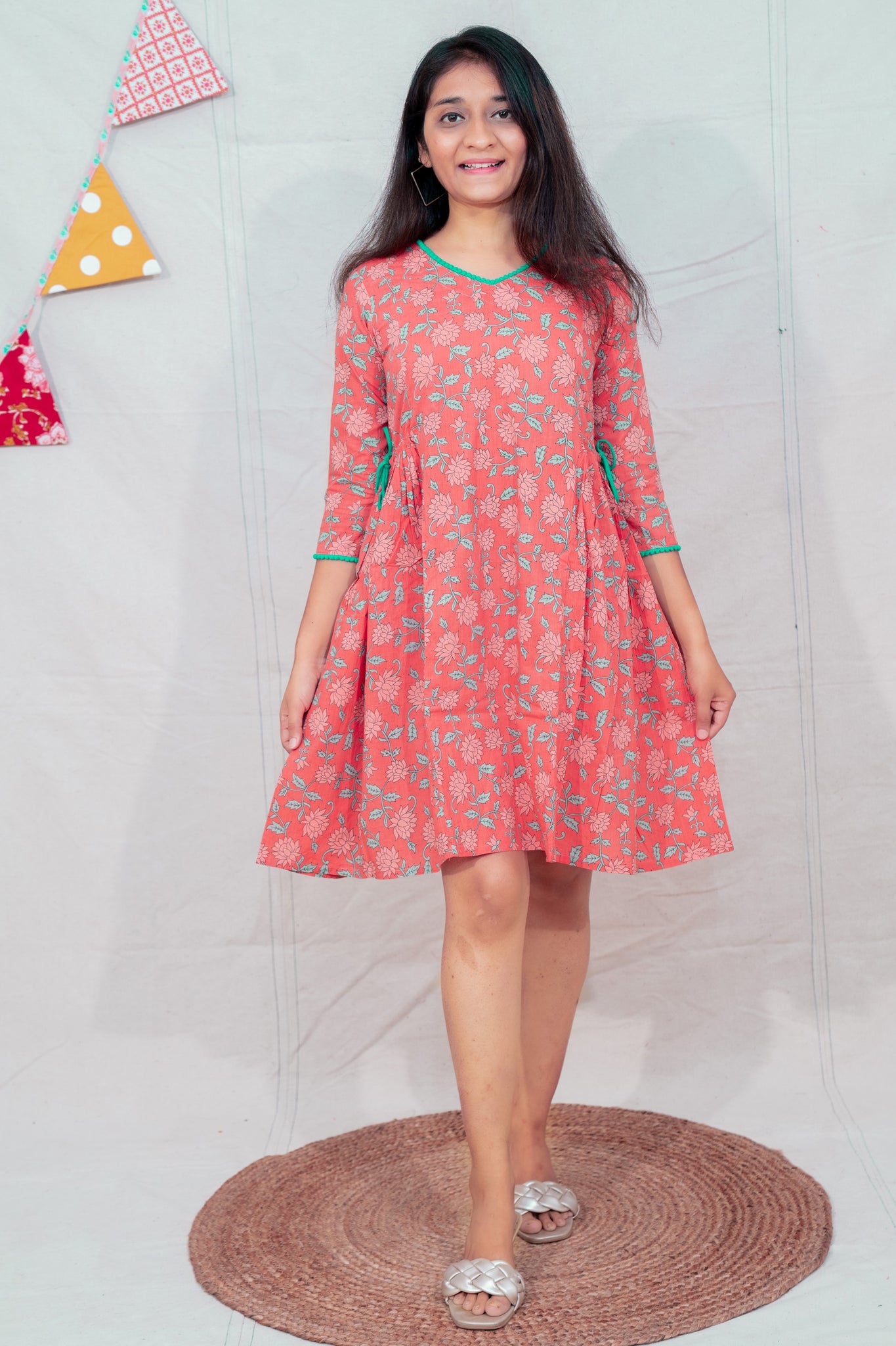 Gulal Orange Cotton Dress