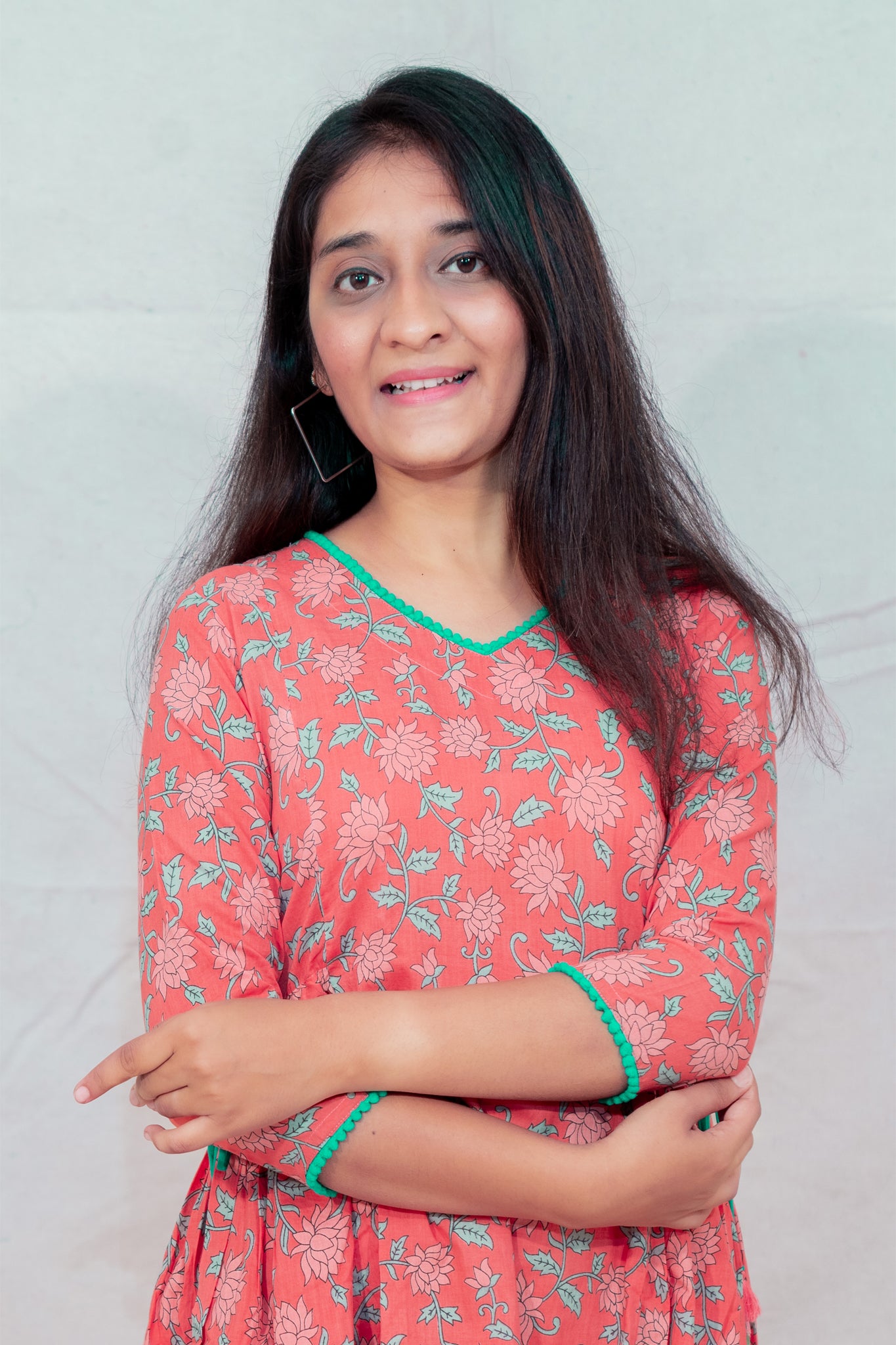 Gulal Orange Cotton Dress