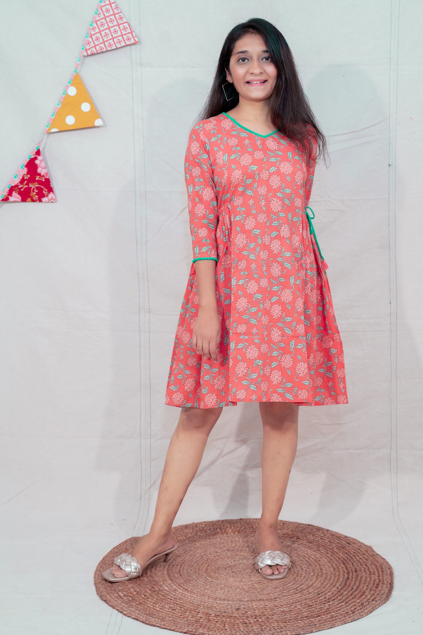 Gulal Orange Cotton Dress