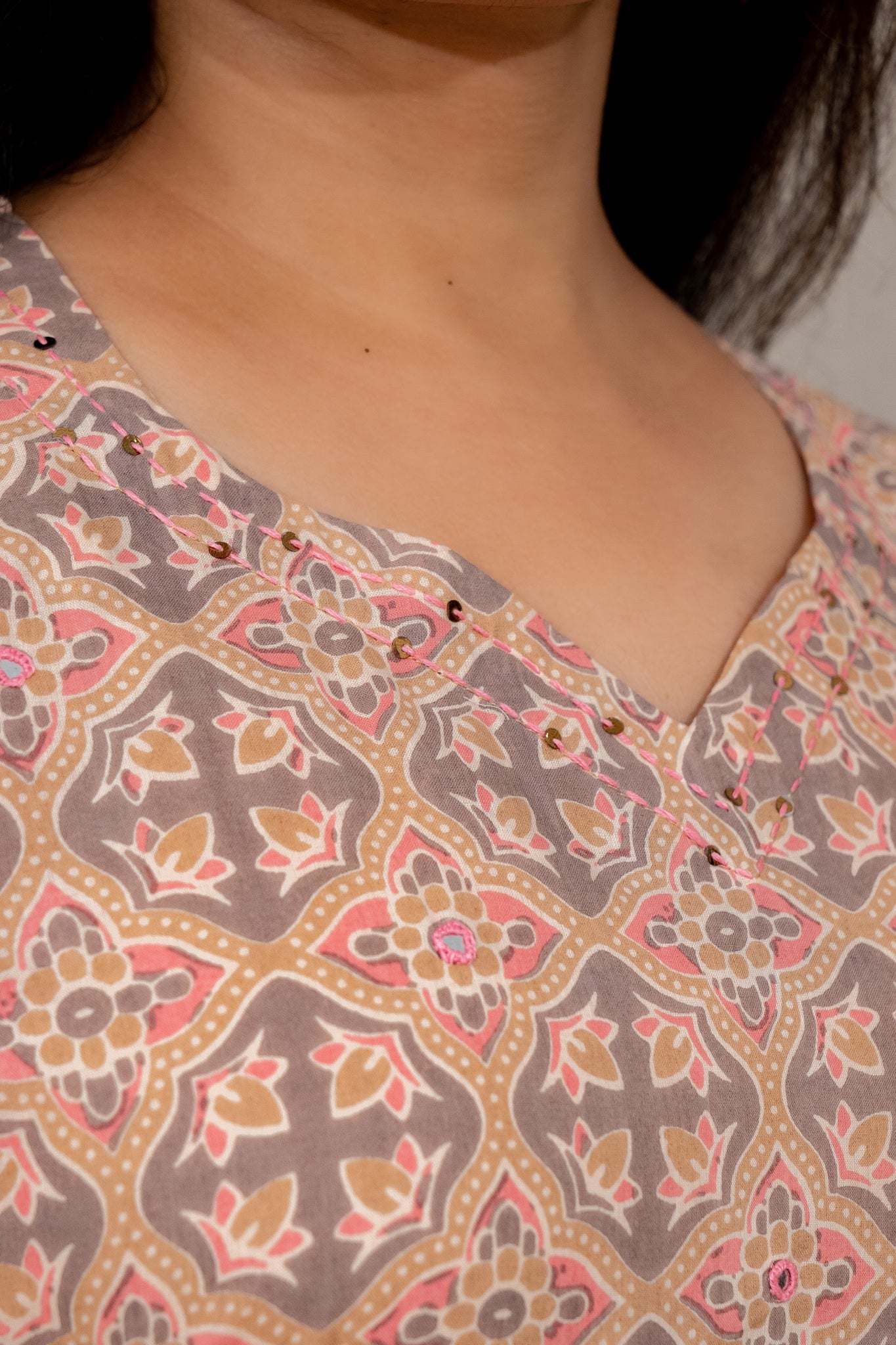 Sand & Beach Beige Cotton Kurta and Salwar Set