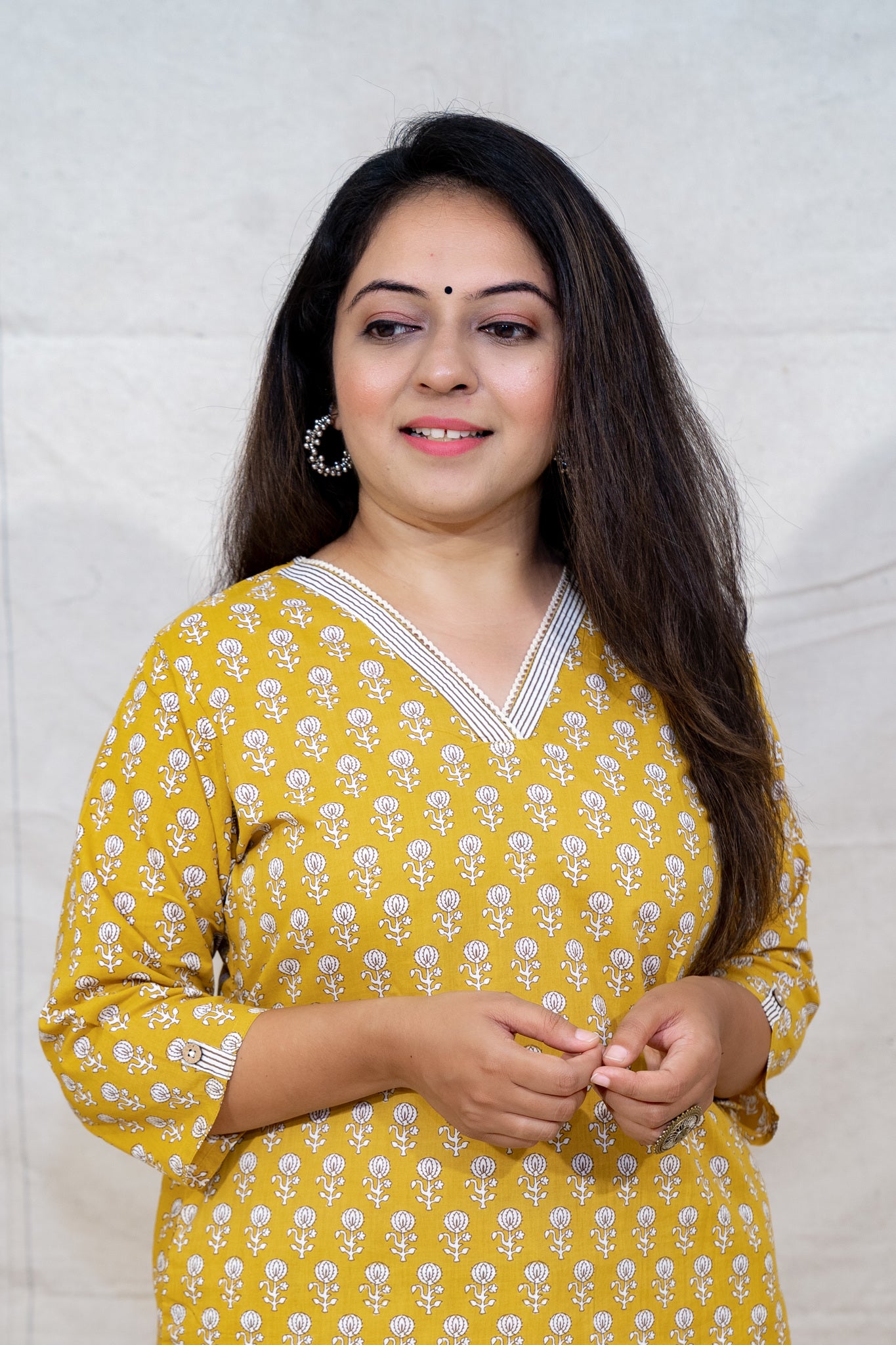 Tea & Toast Ochre Cotton Kurta and Salwar Set