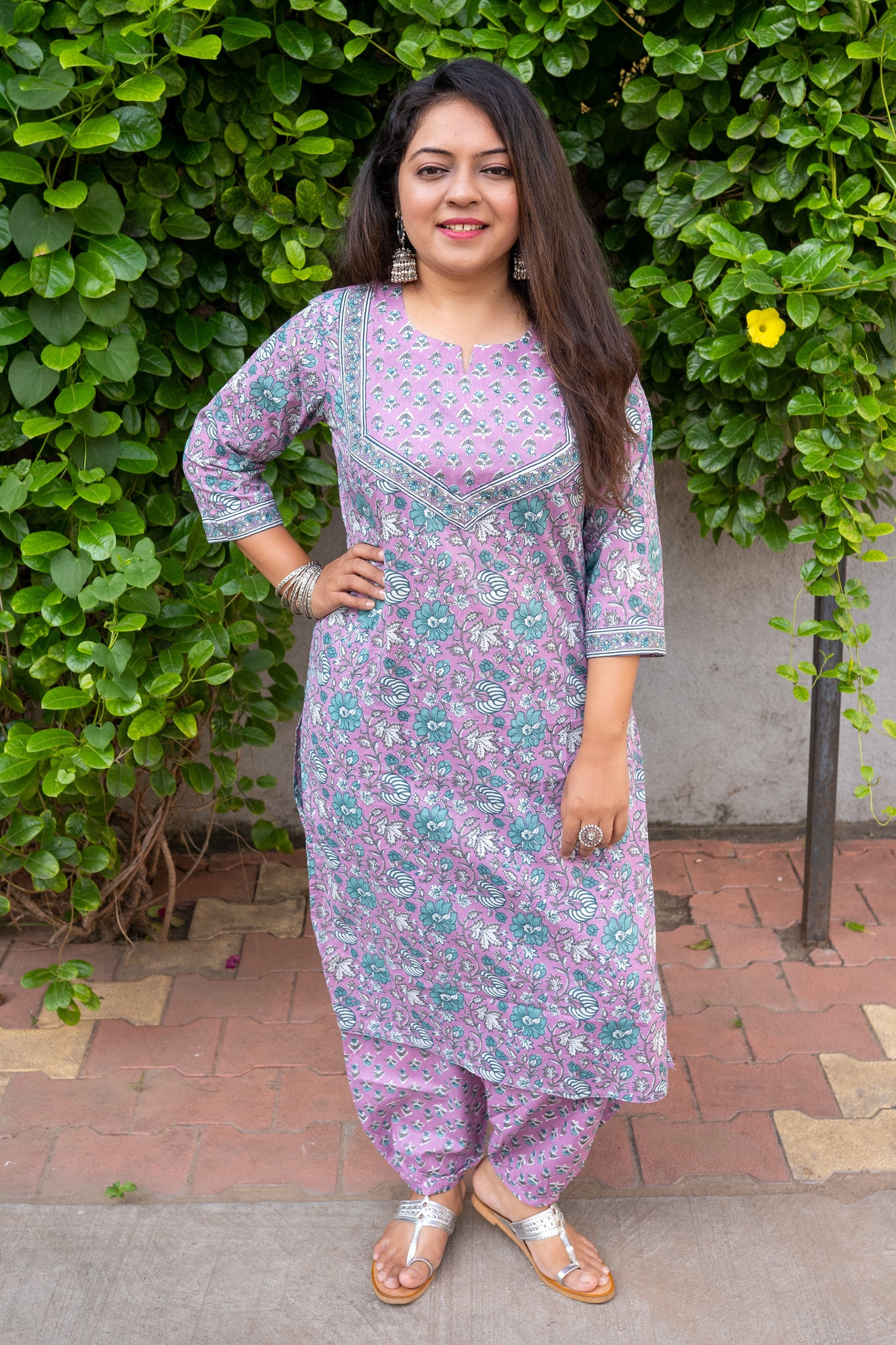 Heer Ranjha Purple Cotton Kurta and Salwar Set