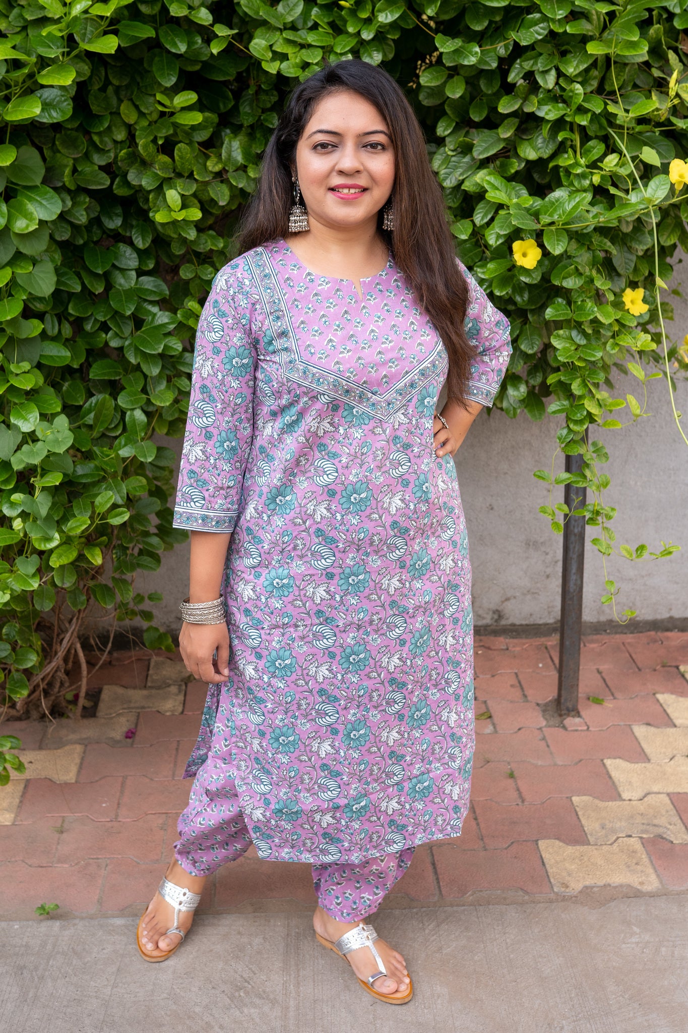 Heer Ranjha Purple Cotton Kurta and Salwar Set